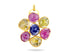 Sterling Silver Mix Sapphire Flower Artisan Handcrafted Pendant, (SP-5570)
